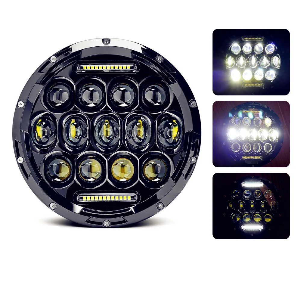 Factory Supply h4 12V 24V 7 inch round led headlight for motor Truck 4x5 off-road vehicle