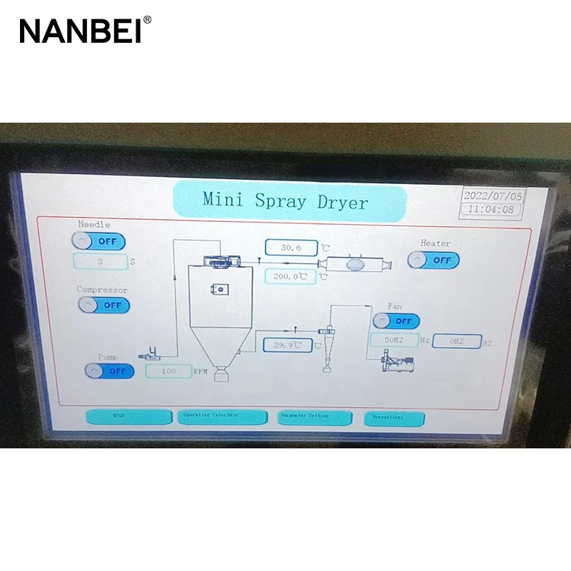 Lab 2L Mini Vacuum Small Scale Egg Milk Powder Instant Coffee Spray Dryer Machine