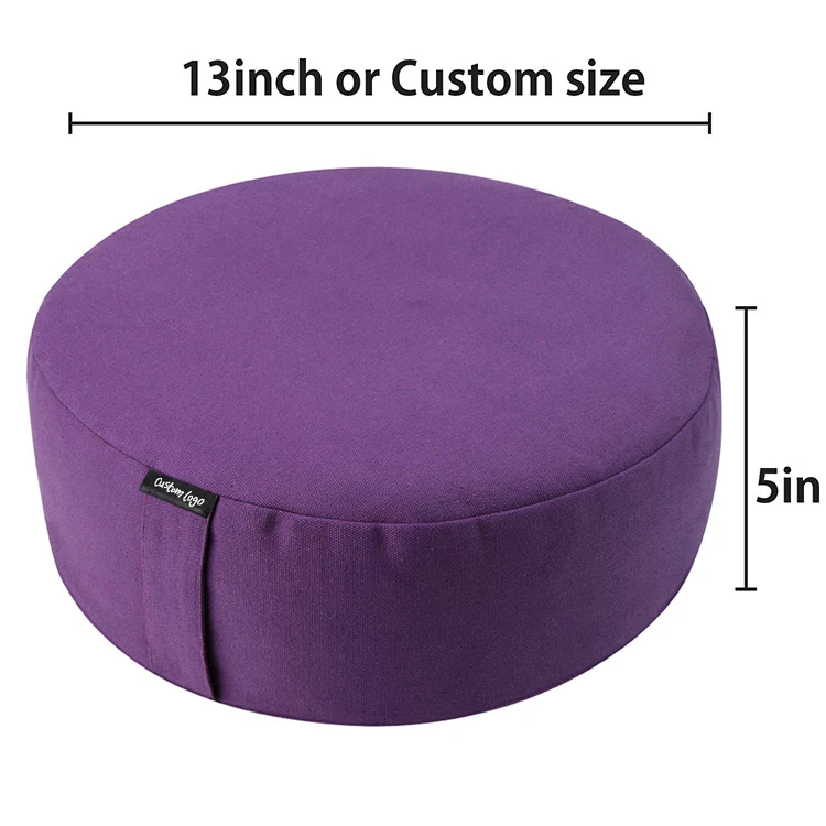 Buti custom cotton crescent chakra filled floor round buckwheat wholesale design zafu yoga bolster pillow meditation cushion