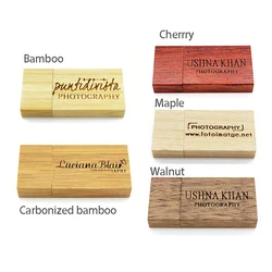 Custom logo rectangle Block Wooden usb flash drive wood usb wedding pendrive 1GB 2GB 4GB 8GB 16GB