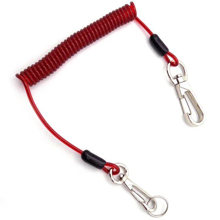Safety Clip Lanyard Vinyl Coating Scaffold Tool Lanyards Coil Swivel for Aloft