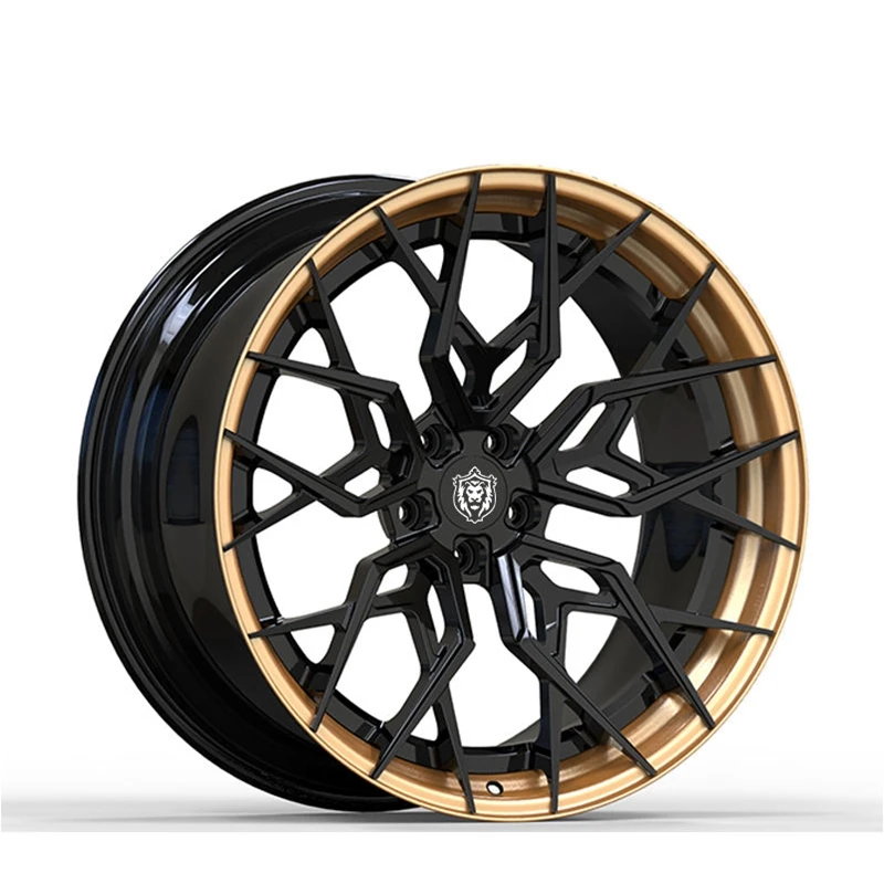 2023 fashion black gold color two-tone car rims everysize forged luxury aluminum alloy wheels for toyota corolla