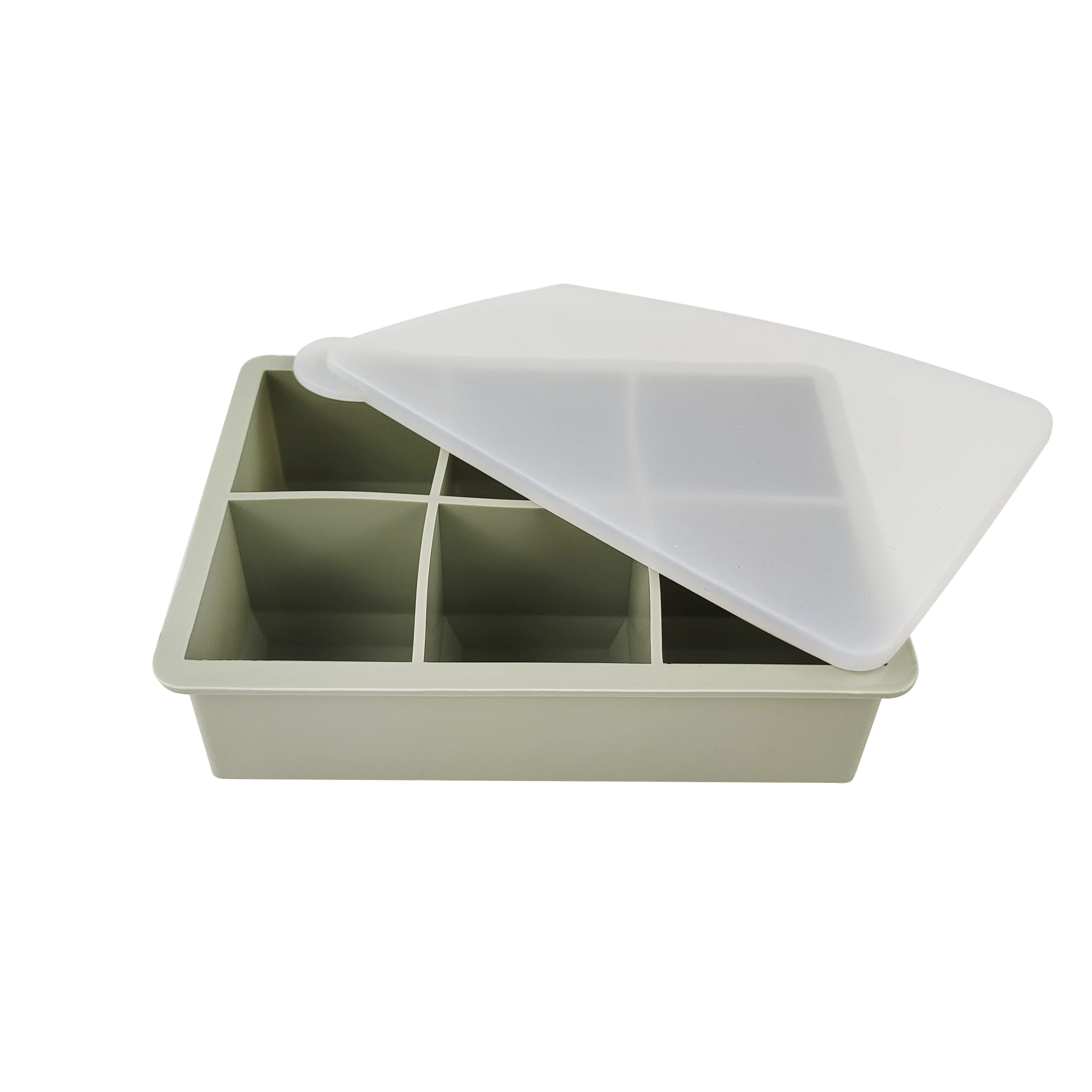 6 grids ice maker square shape ice molds reusable silicone ice cube tray