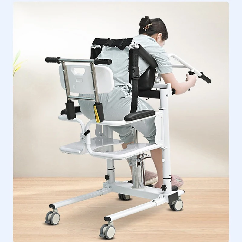 Convenient White Hydraulic Lift Folding Mobility Scooter Foot-Operated Control Safe Reliable Patient Handicapped Scooters