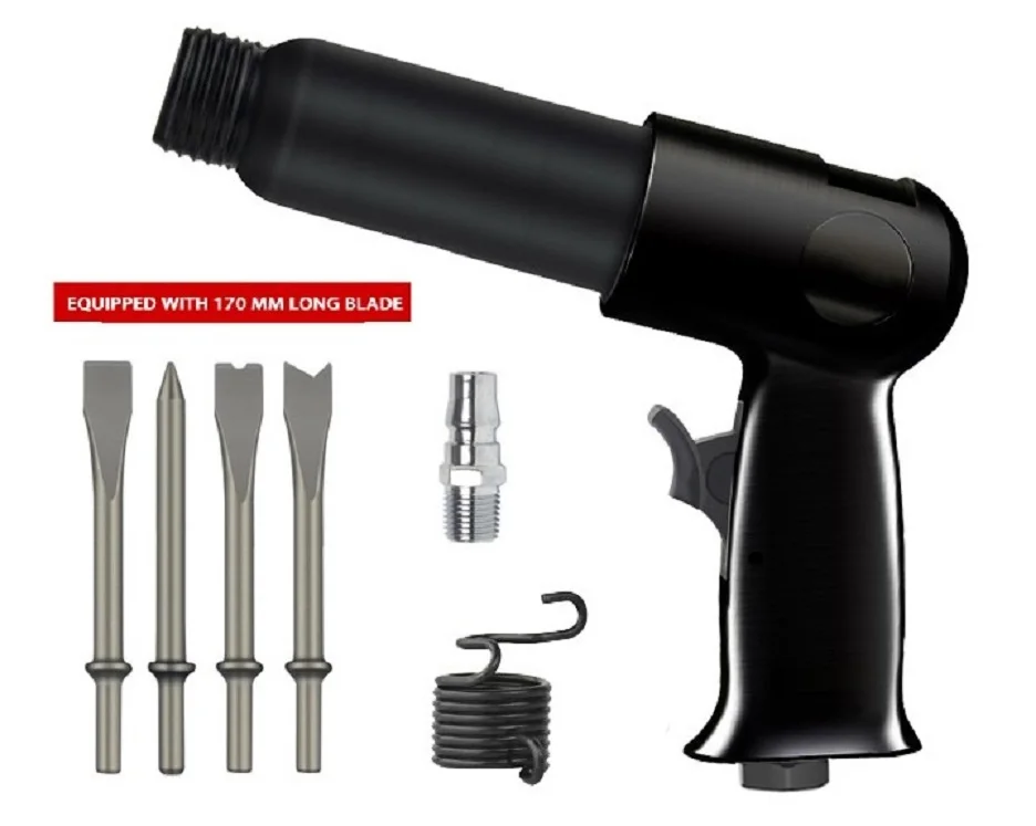 2200 Stroke BPM Long Barrel Pneumatic Shovel Quick-change Chisel Torsion Spring Retainer Pneumatic Air Hammer Drill