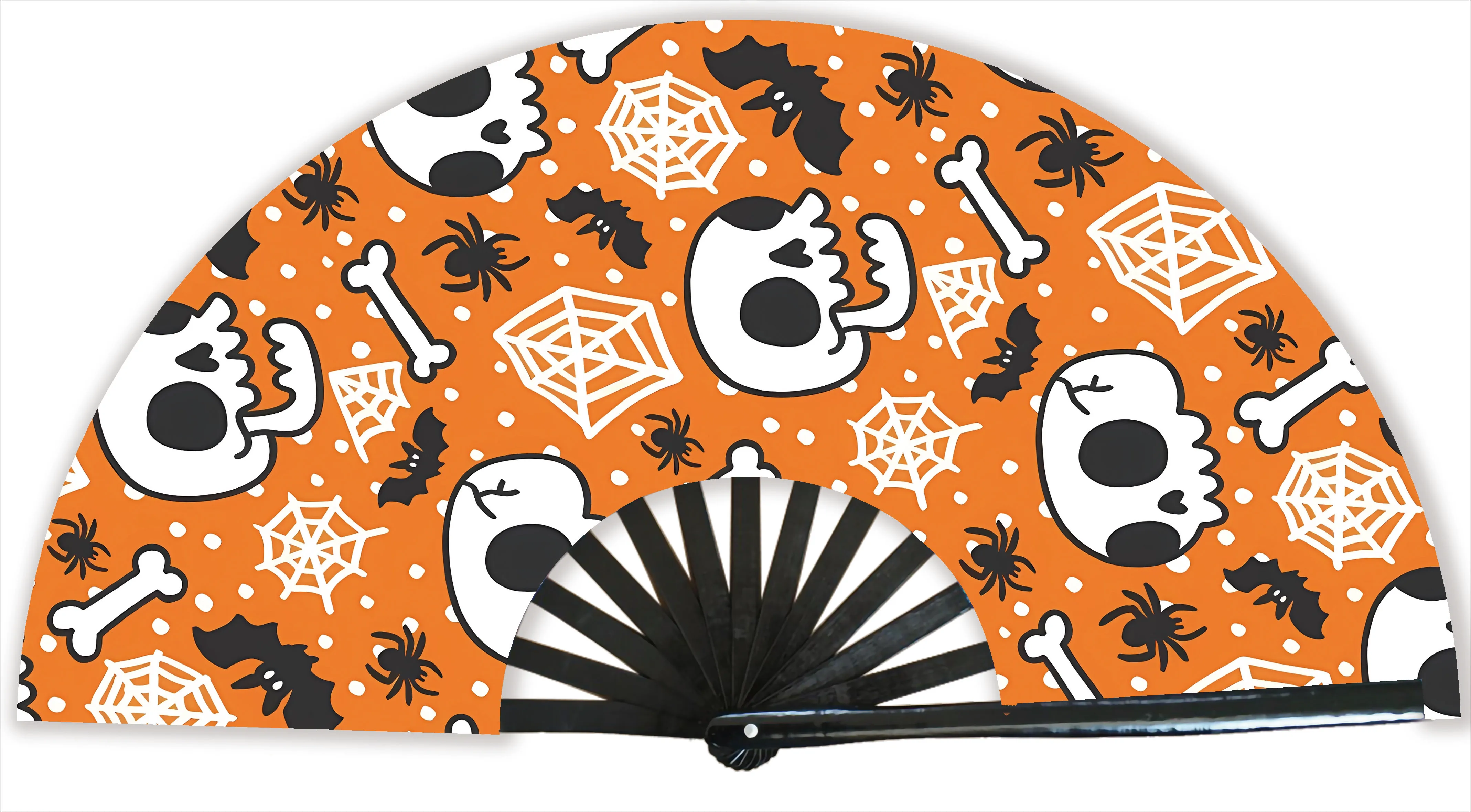 Promotional Hand Fan Black Fan Ribs Fabric Customized Big Hand Fan With Printing Logo