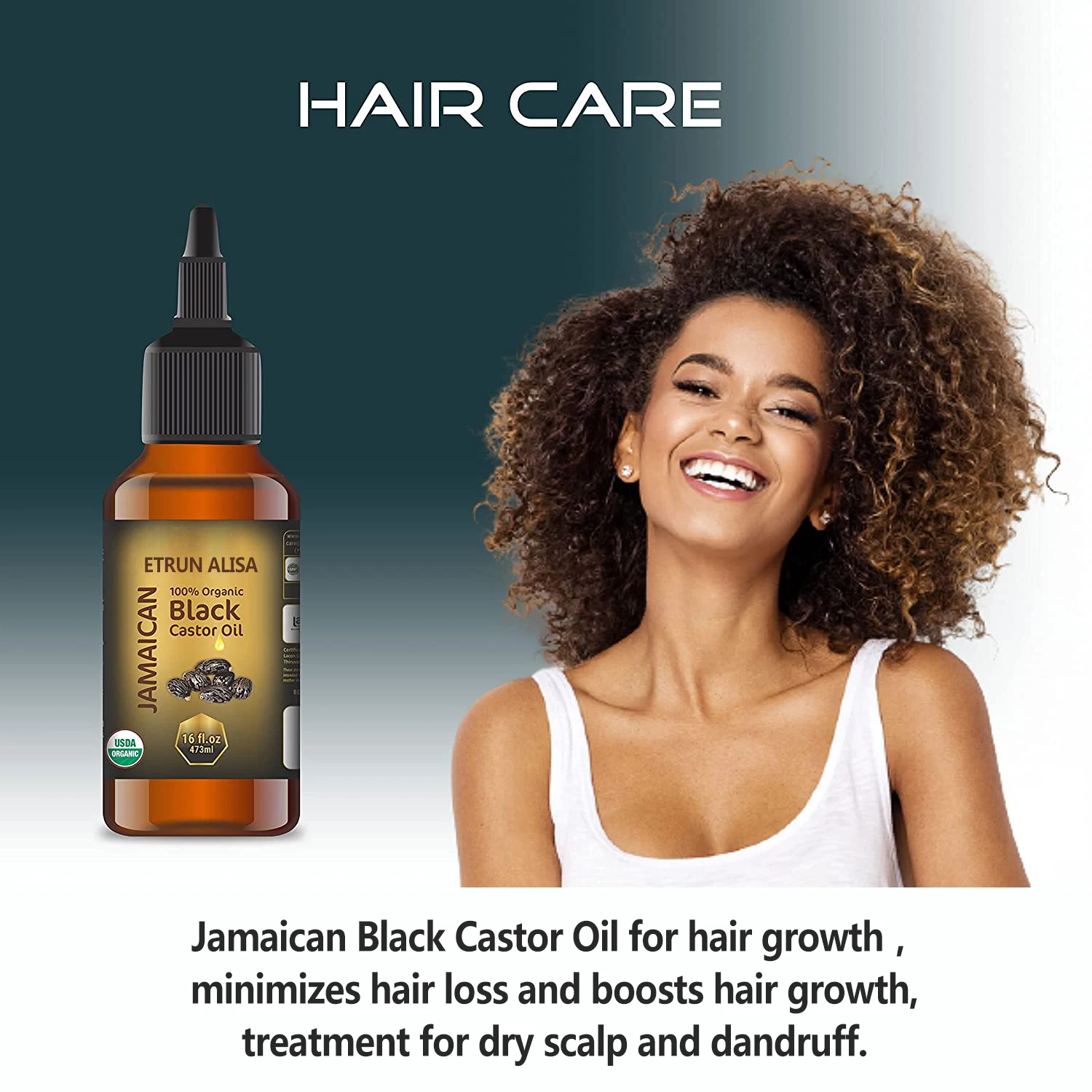 Etrun Alisa private label Organic Jamaican Black Seed Castor Oil Bulk Hair Growth Essential oil