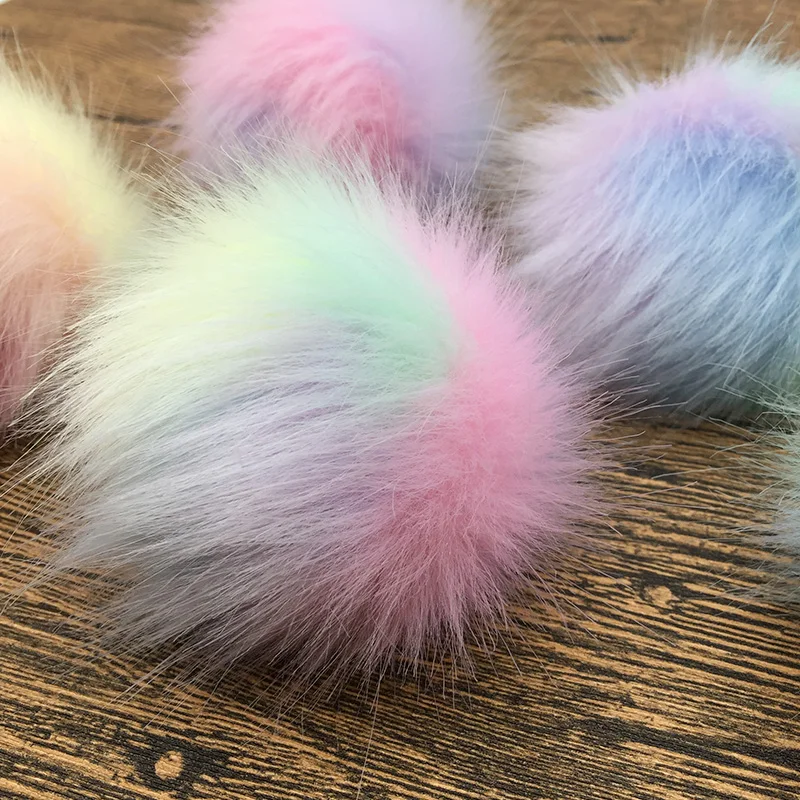 DIY вязаная шапка брелок аксессуары со съемной защелкой помпоны из кроличьего меха шарик из искусственного лисьего меха пушистый помпон из искусственного меха