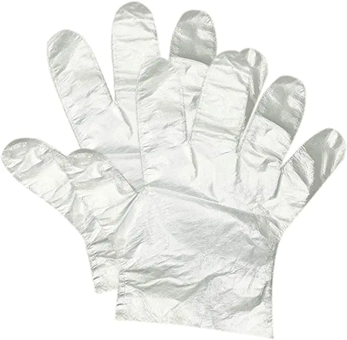 Disposable polyethylene gloves for kitchen, high density polyethylene gloves for household use