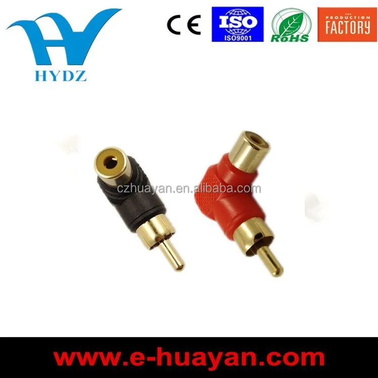 Угловые RCA разъем мужчин и женщин 90 градусов аудио-видео разъем, адаптер