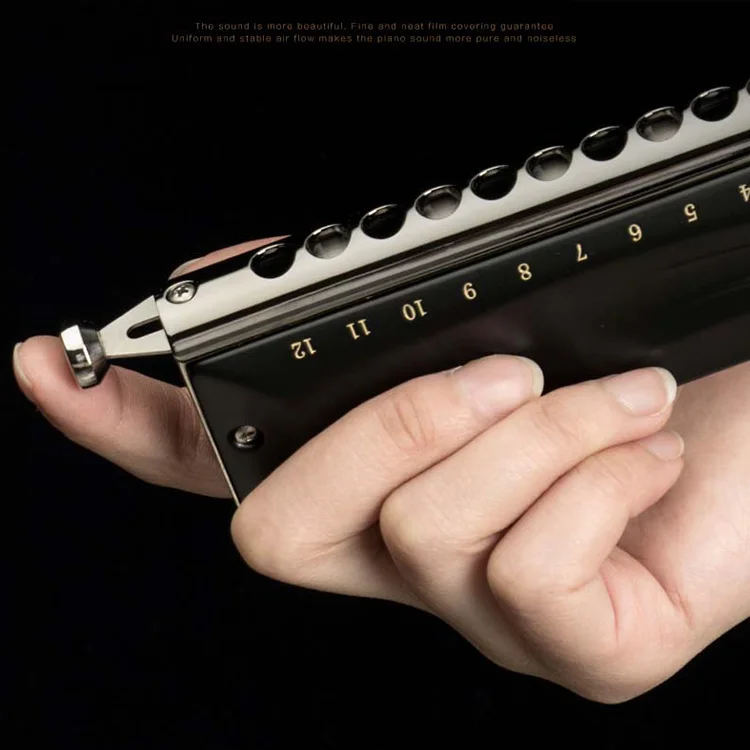 Профессиональная Хроматическая гармоника Jdr, 12 отверстий, 48 тонов, металлическая Хроматическая гармоника