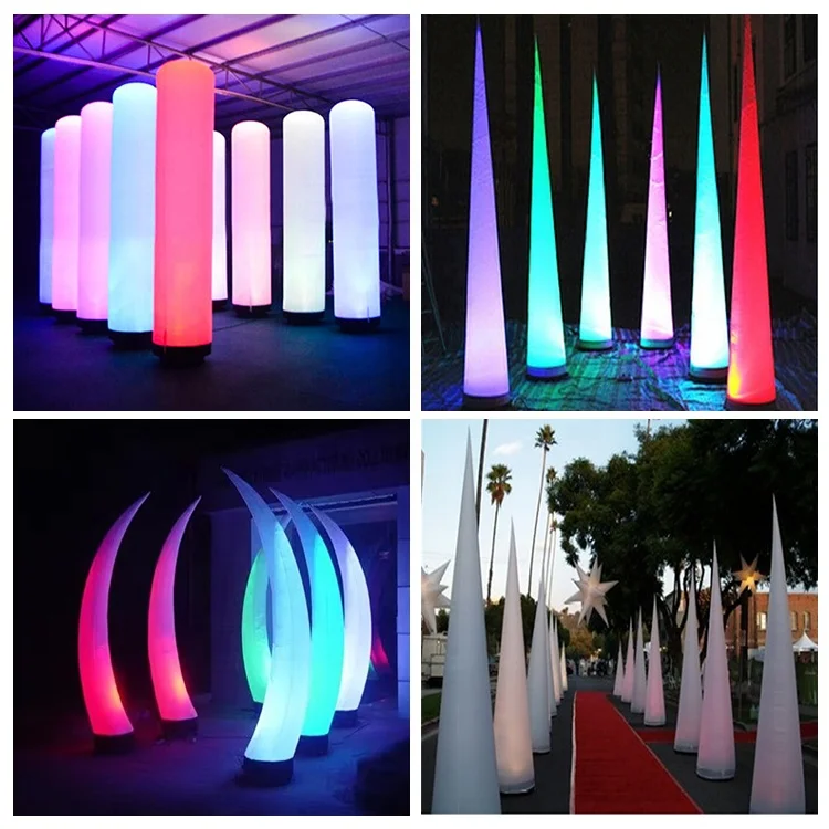 Rapid Customized Design Inflatable Totem Display Outdoor Led Inflatable Pole Light Column Advertising Inflatables Pillars Column