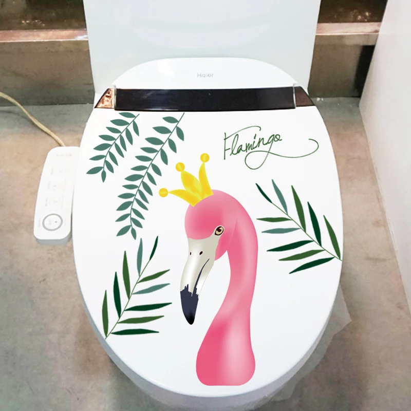 Новые Мультяшные животные, дизайн, украшение для ванной комнаты, милые наклейки на крышку унитаза, водонепроницаемые ПВХ наклейки, наклейки на сиденье унитаза