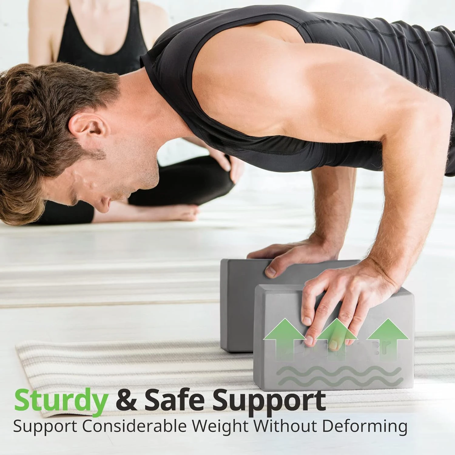 2024 Hot Sale Grey Yoga Blocks Soft Non-Slip Surface EVA Foam Supportive Lightweight Odor Resistant Yoga Essentials