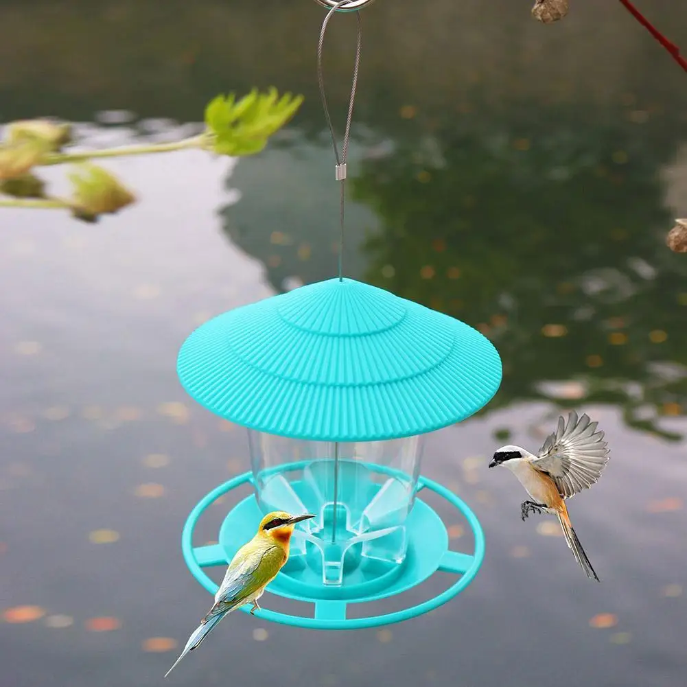 New Waterproof Gazebo Hanging Wild Bird Feeder Outdoor Container With Rope Feeding House Type Bird Feeder Garden Decoration