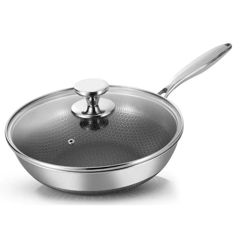Various Models Customized Honeycomb Stainless Steel Non-stick Kitchenware Cookware Fast Heating Wok