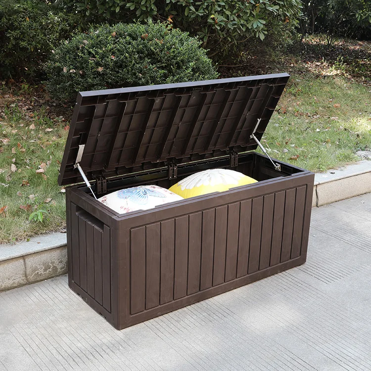 285L Waterproof Bench Deck Box Garden Plastic Outdoor Storage Box
