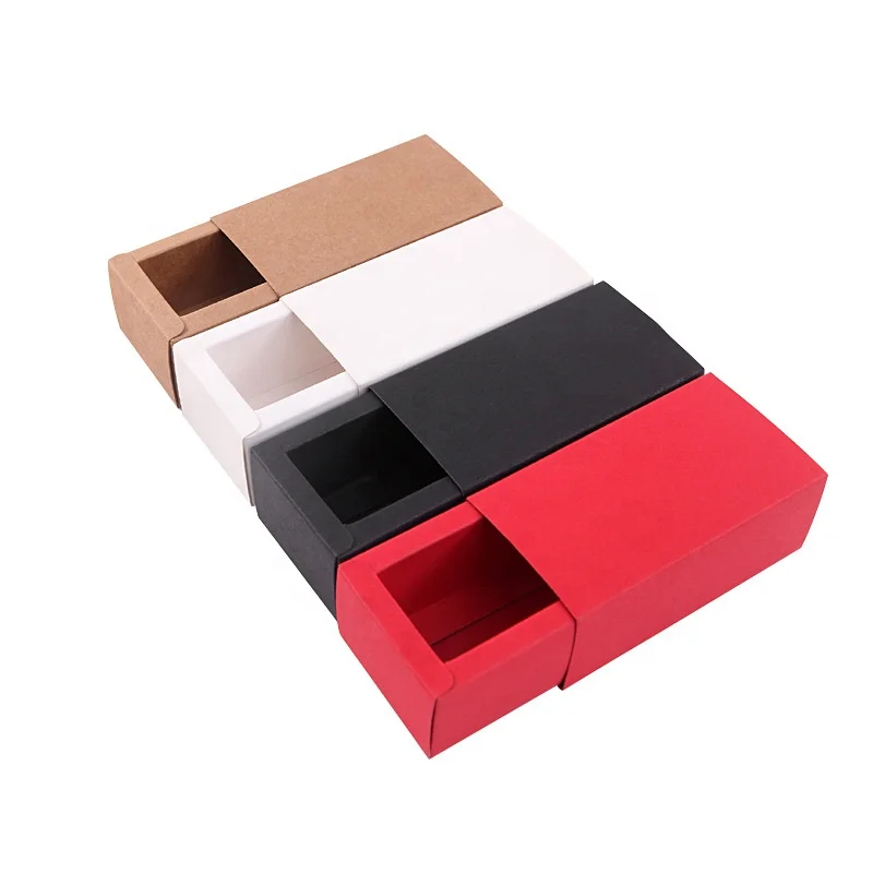 Kraft Paper Drawer Box For Cosmetic Essential Oil Lipstick Perfume Bottle Gift Box Packaging Wedding Favor
