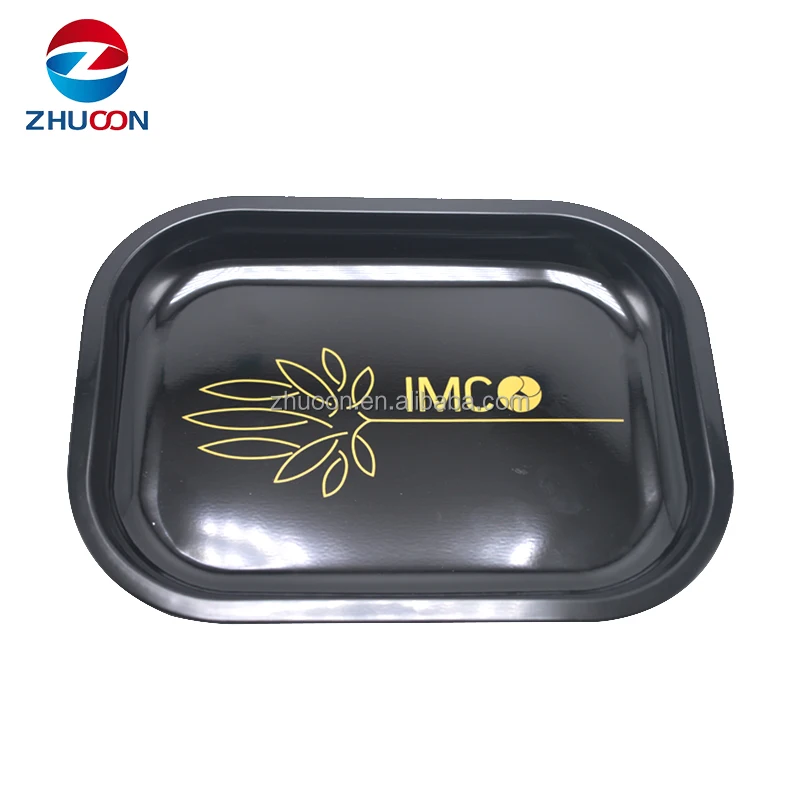 Multiple Size Custom LOGO Small Size Rolling Metal Tin Tray Tinplate Metal Serving Tray for Sale