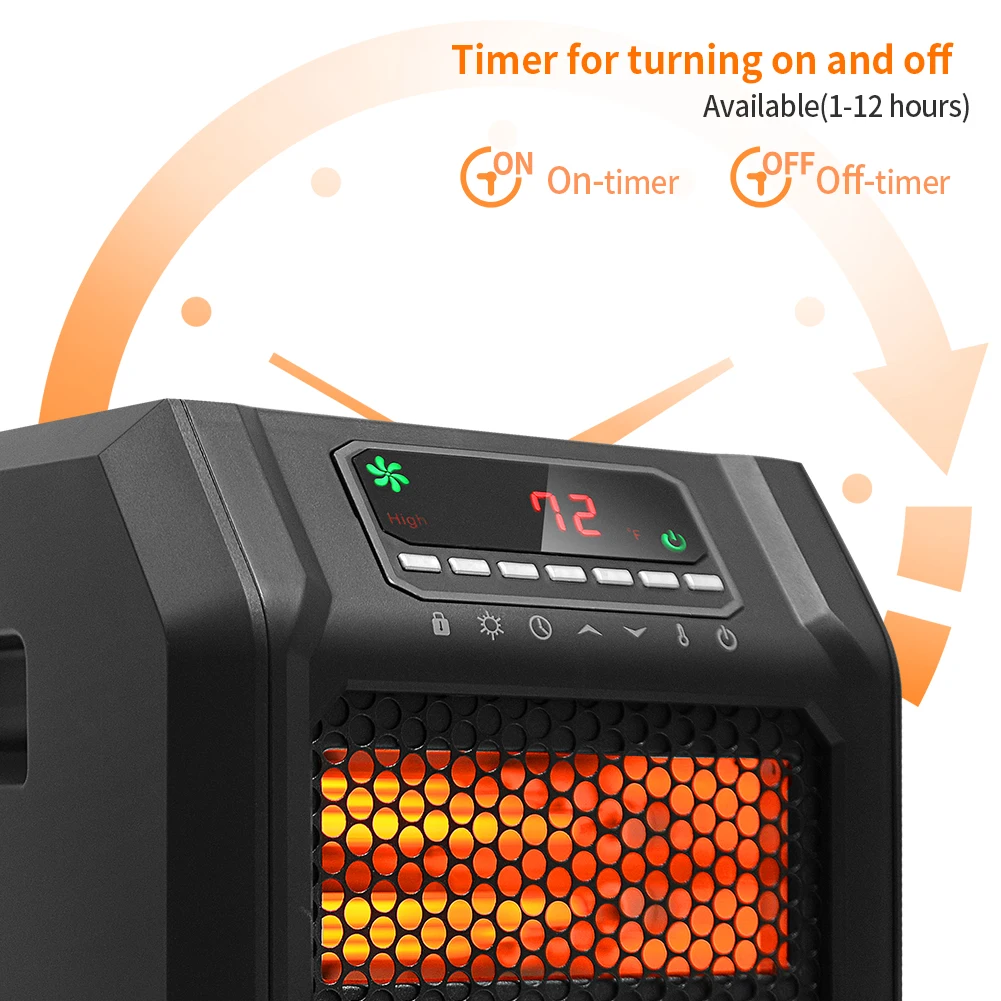  Небольшой портативный офиса 1000w 1500w 6-элемент инфракрасные обогреватели