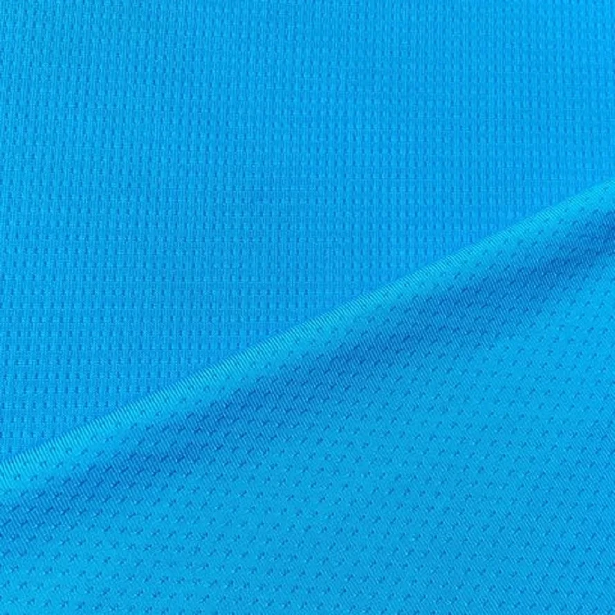 Polyester manufacturer sports t shirt knitting clothing knitted check mesh fabric anti-static and Quick dry