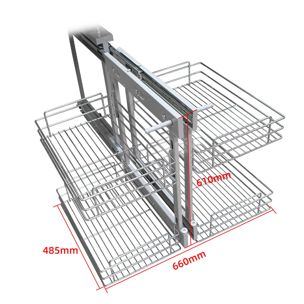 Hot sale kitchen cabinet unit soft closing magic corner pull out basket