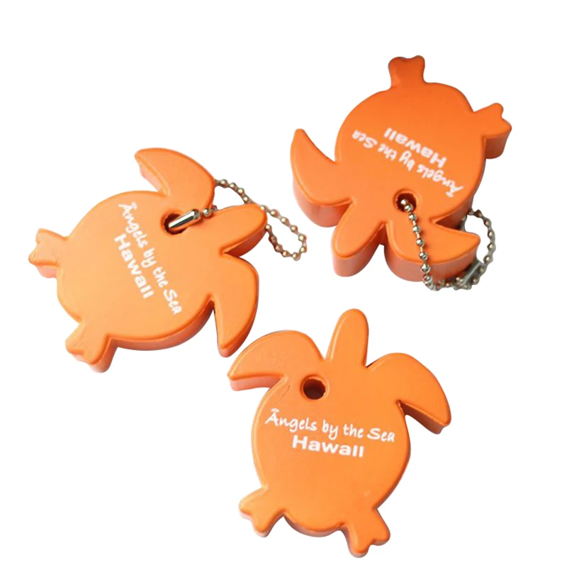 Wholesale custom logo printing Sea turtle Shape PU floating keychain