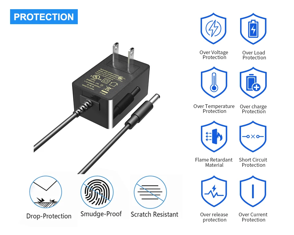 FCC GS CE PSE 5v 6V 9V 12V 15V 1000ma 2A 1.5A 1A Switching power supply AC power adapter