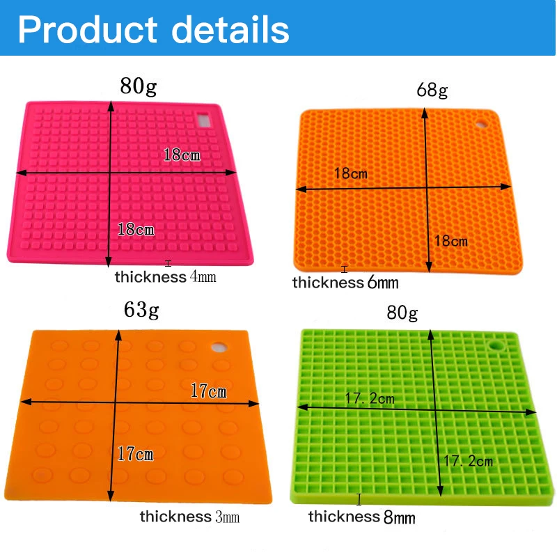 KitchenBowl Disc Cup Heat Insulation Anti-Slip Waterproof Air Fryer Drain Pad Pot Holder Anti Slip Mat Silicone Placemat