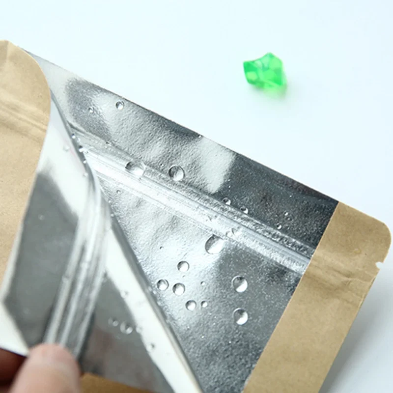 Custom Printing Wholesale Food Grade Heat Seal Stand Up Foil Lined Kraft Paper Packing Tea Bag