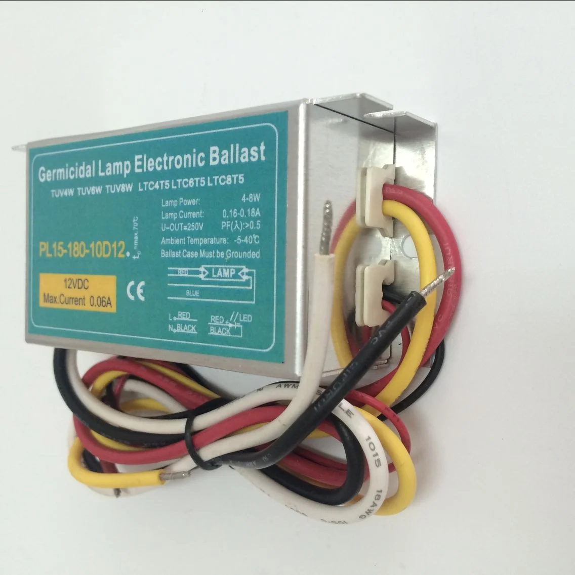 PL15-180-10D12 10w uvc 254nm uv leds 12v dc electronic ballast GPH150T5L 8W inverter