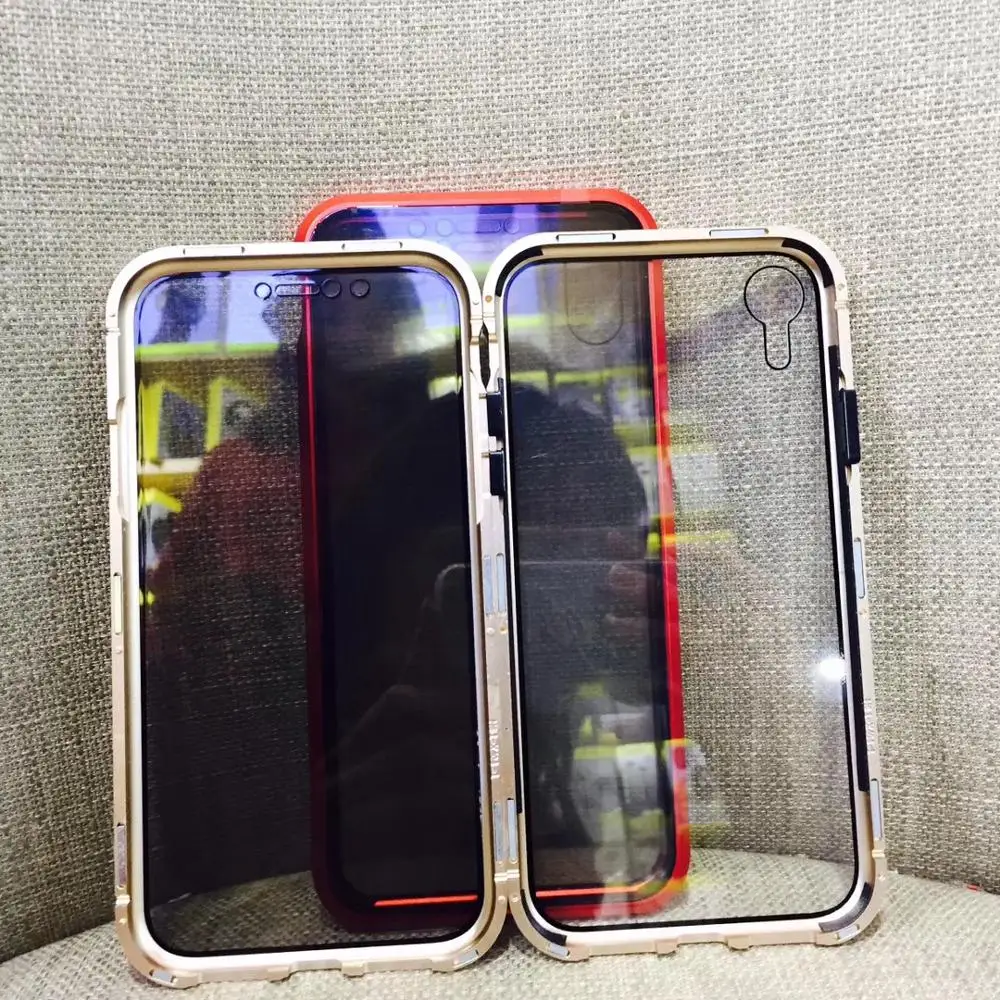 Anti peeping magnetic case tempered glass 360 degree full body privacy magnetic case for iPhone 11 pro max 7 8 plus XS MAX XR X
