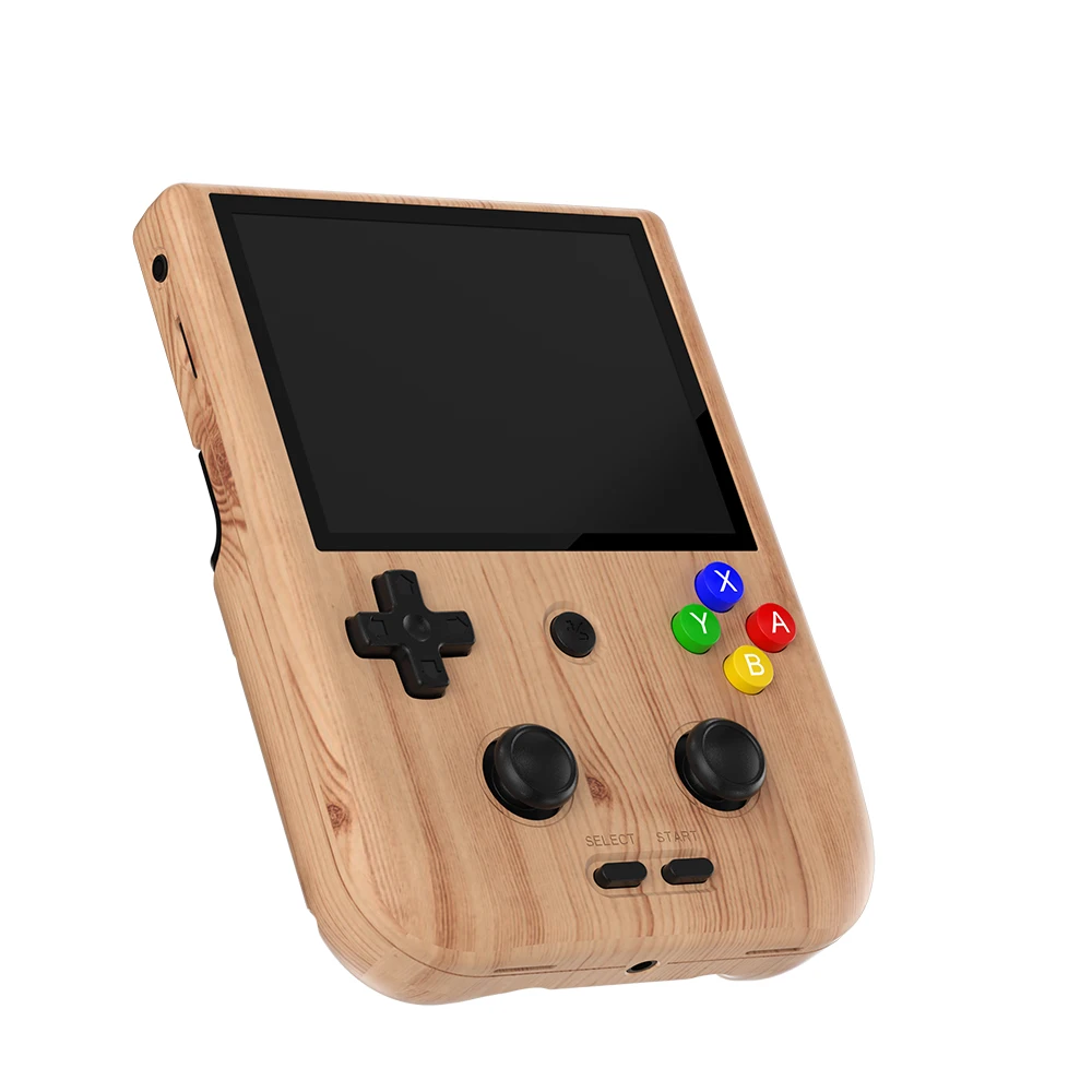 ANBERNIC RG405V 128G Game Player Retro Portable Mini Handheld Video Game Console 4 Inch IPS Touch Screen Wood Grain Color
