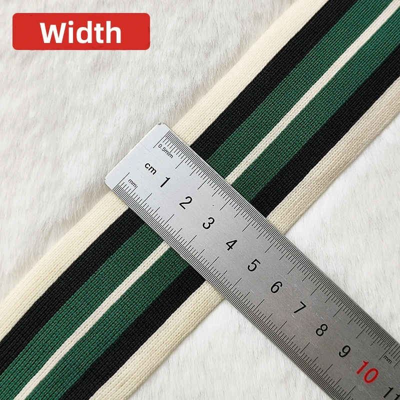 5CM Knitted Fabric Jacquard Tape Polyester Striped Woven Webbing for Pant Side Garment