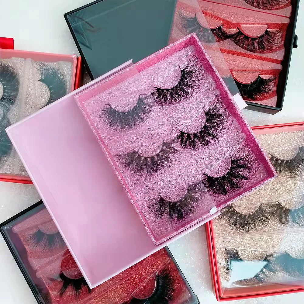New Styles 3D Mink False Eyelashes Custom Lashes hebei mink lashes 3d wholesale vendor 25mm lshes eyelashes mink lashbeauty