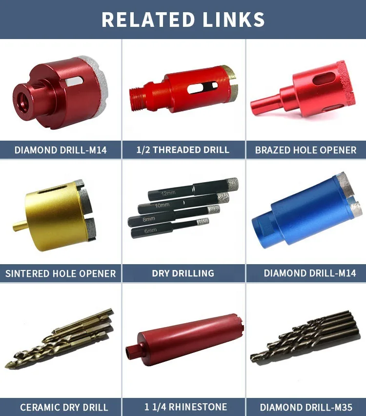 M14 Diamond hole saw Angle grinder special brazed diamond hole cutter marble slab concrete drill bit