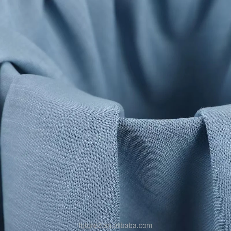 GF Shaoxing Textile Sale Cheap Hand Feel Soft Poplin Fabric Musselin 55 Linen 45 Viscose Fabric For Garment Fabric