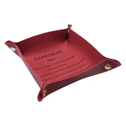 Portable Foldable PU Leather Jewelry Valet Decorative Catchall Tray