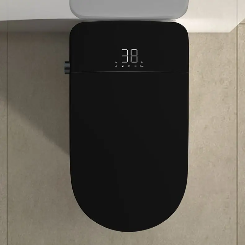Automatic Flush Light Sensor Electronic Bidet Toilet Smart Seat Black Ceramic Wc Toilet One Piece Smart Toilet