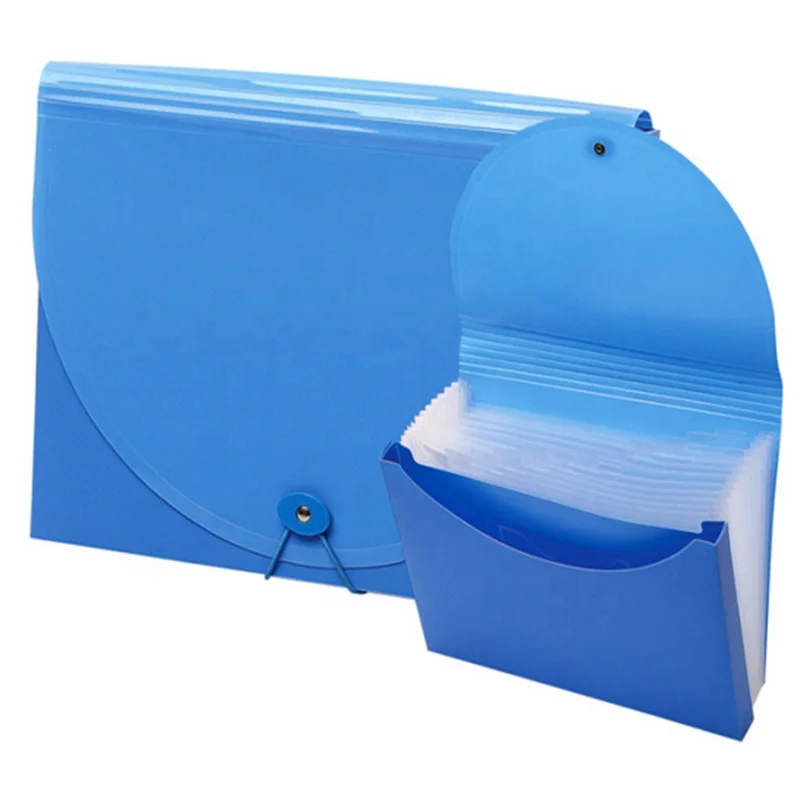 
Cheque Size PP Poly Expanding 6 Pockets Office Plastic Folder With Elastic Closure 