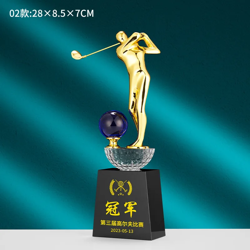 Guangzhou wholesale metal golf trophy custom award trophies with machines for Golf Competition Awards