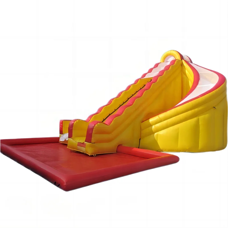 commercial giant inflatable twister water slide with detachable pool for sale