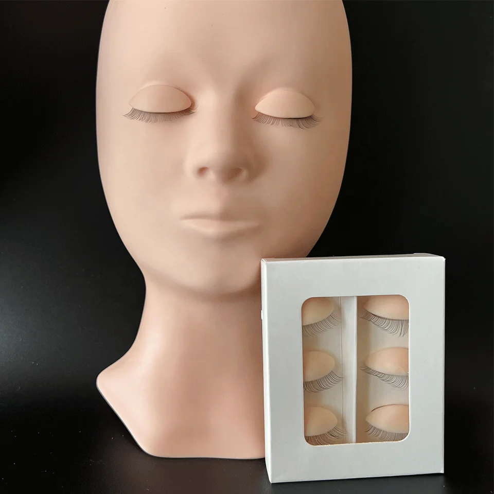 Removable Eyelids lash mannequin head with 3 lash layers eyelash mannequin head for lash extensions