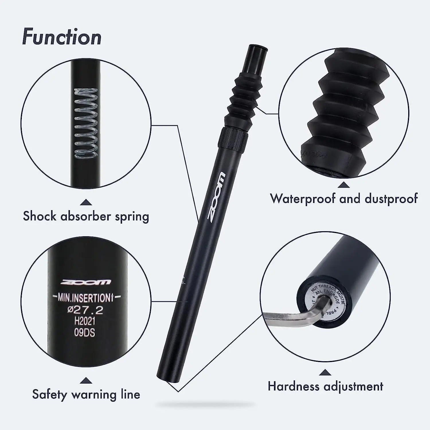 27.2 31.6 mm OEM Factory Direct City Road Bicycle Bike MTB BMX Electric Bike Shock Absorbing Suspension Seatpost