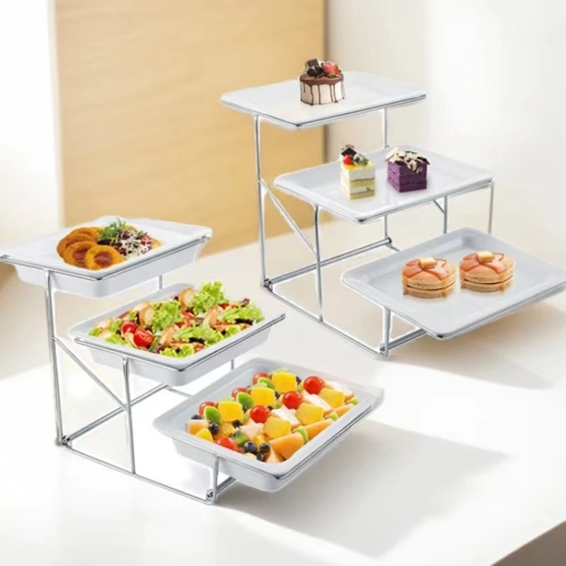 Wedding Parties Dessert Cake Rack Buffet Food Display Stand 3 Tier Metal Food Serving Catering stand