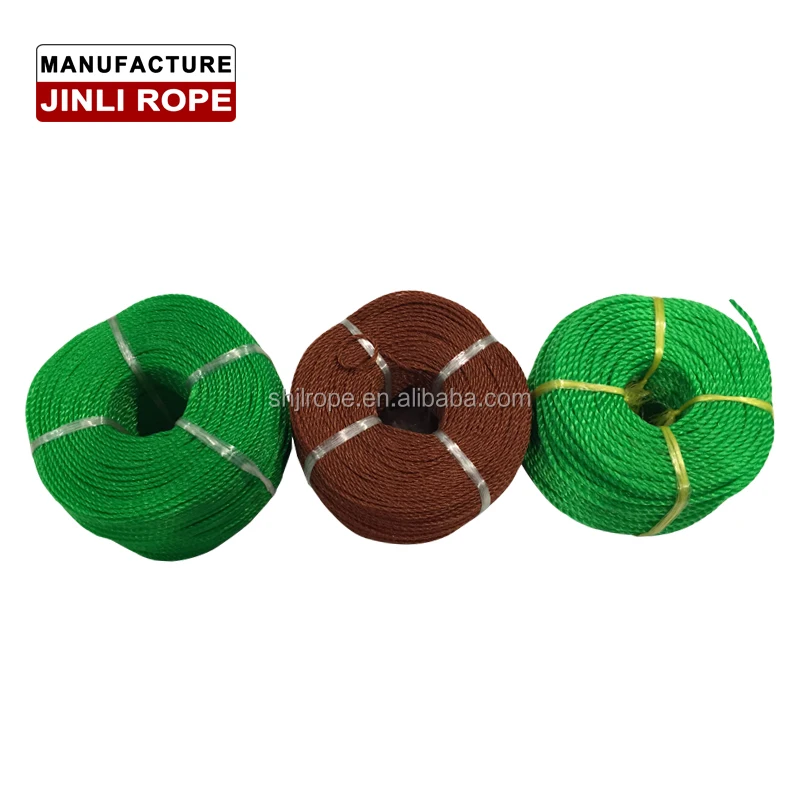 (JINLI-rope) Single braided 3-strands mono PP rope used for indoor outdoor use size form 2mm-120mm
