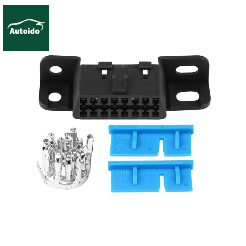 OBD2 II 16 Pin Female Connector Cable Car Auto Adapter Plugs For