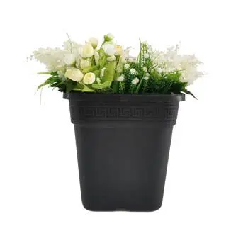 Black Thicken Plastic Rosa Chinensis Gallon Plant Pot Flowerpot With Drainage Hole And Tray