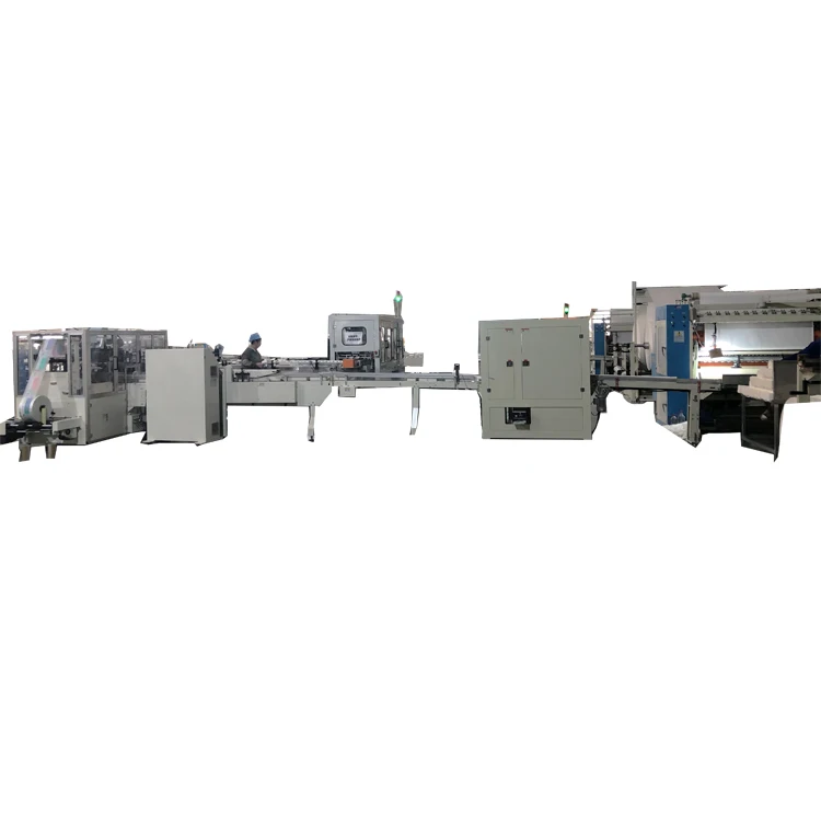 Full automatic facial tissue production line with tissue packing machine
