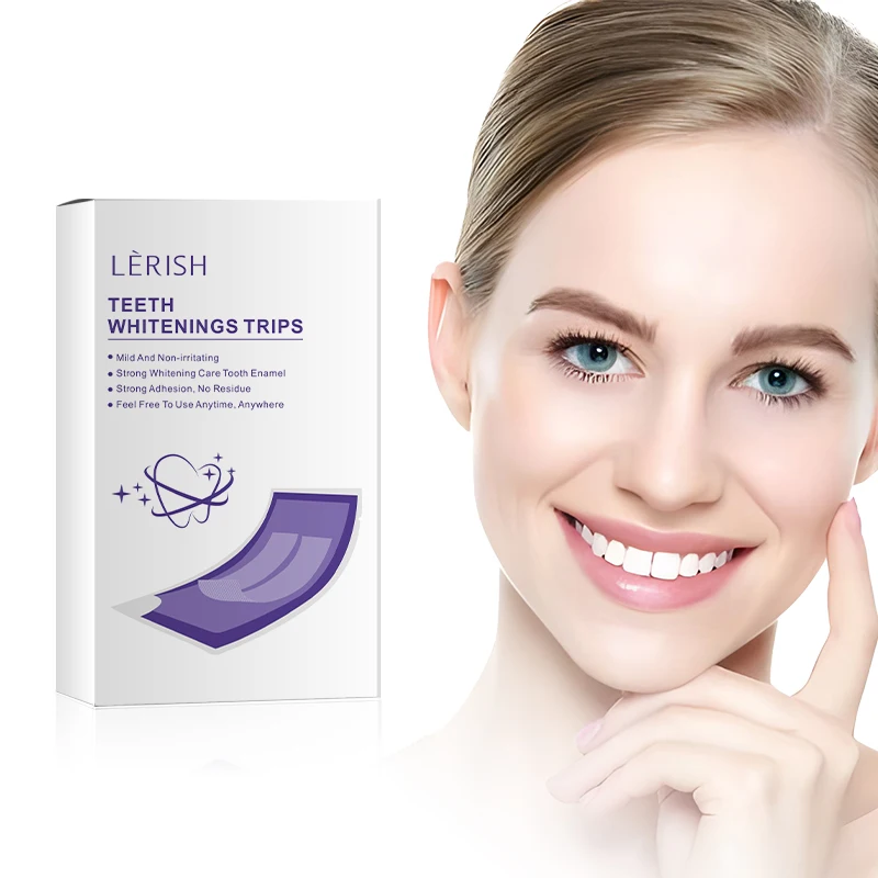 Private label Teeth Whitening Strips Custom LOGO Mint Flavor 30 Minutes Pap Purple 5d Teeth Whitening Strips